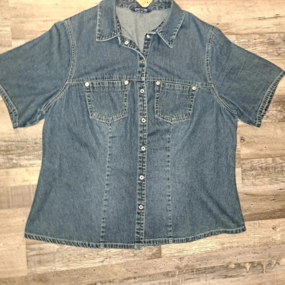Encore Jeans Blue Button-Up Shirt